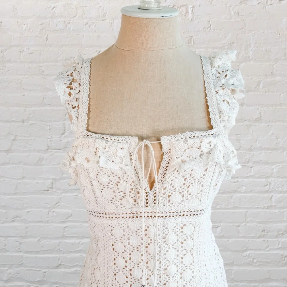 Free People Cross My Heart Crotchet Mini Dress - Picture 8 of 15